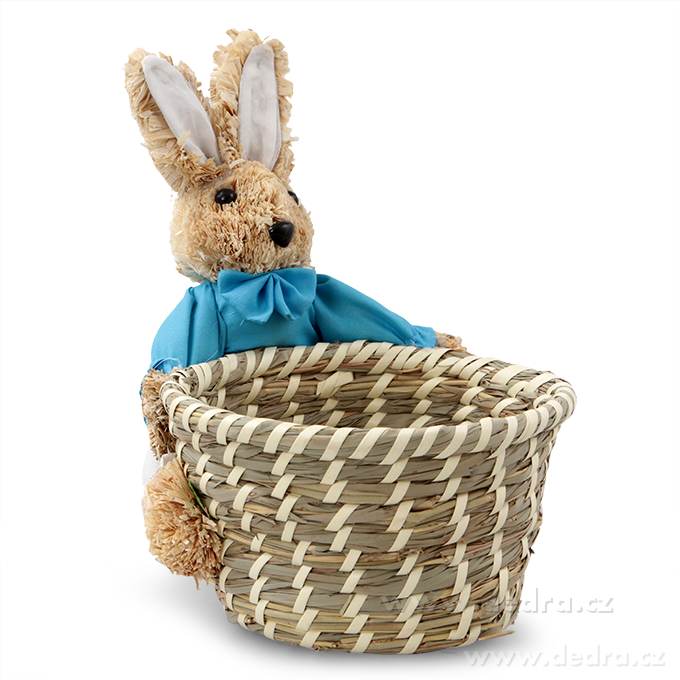 27 cm velká ošatka, s postavičkou zajíce z přírodní slámy – náhled 2 | Grand Móda