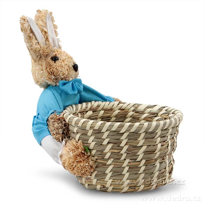 27 cm velká ošatka, s postavičkou zajíce z přírodní slámy – náhled 4 | Grand Móda