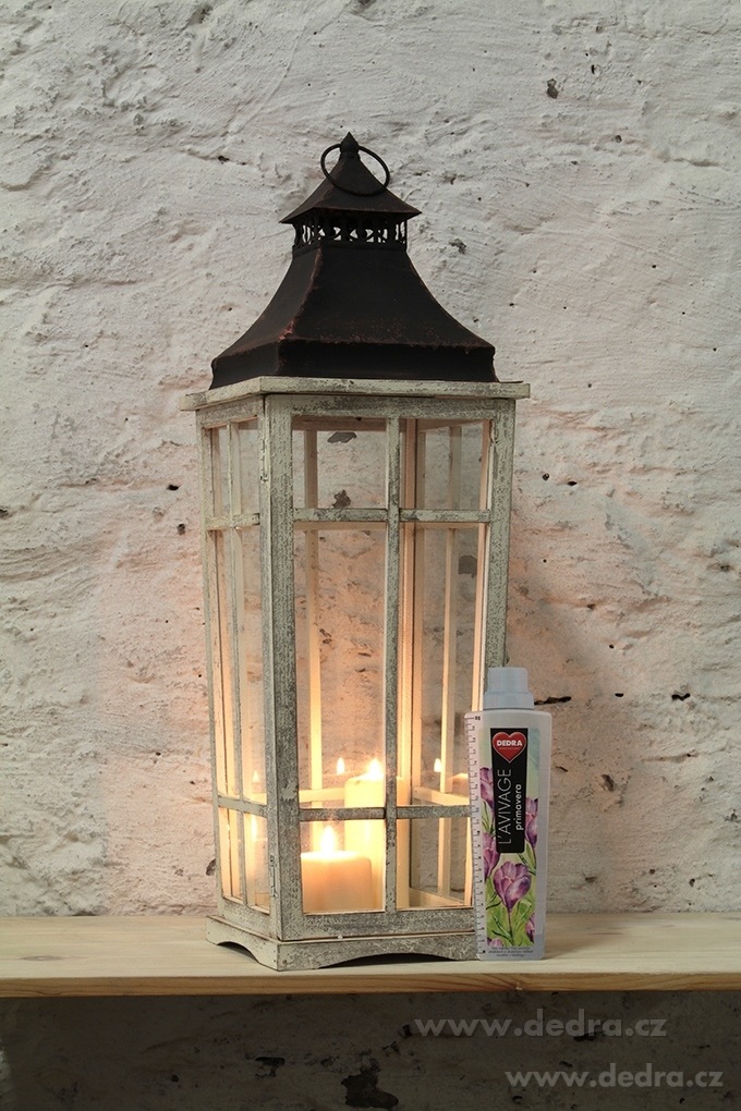 Lucerna dřevo a kov, se skleněn.výplněmi – náhled 4 | Grand Móda