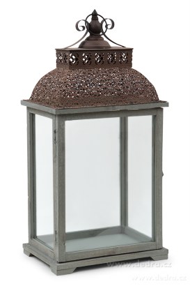 Lucerna 66 cm, dřevo a kov, se skleněn.výplněmi – náhled 5 | Grand Móda