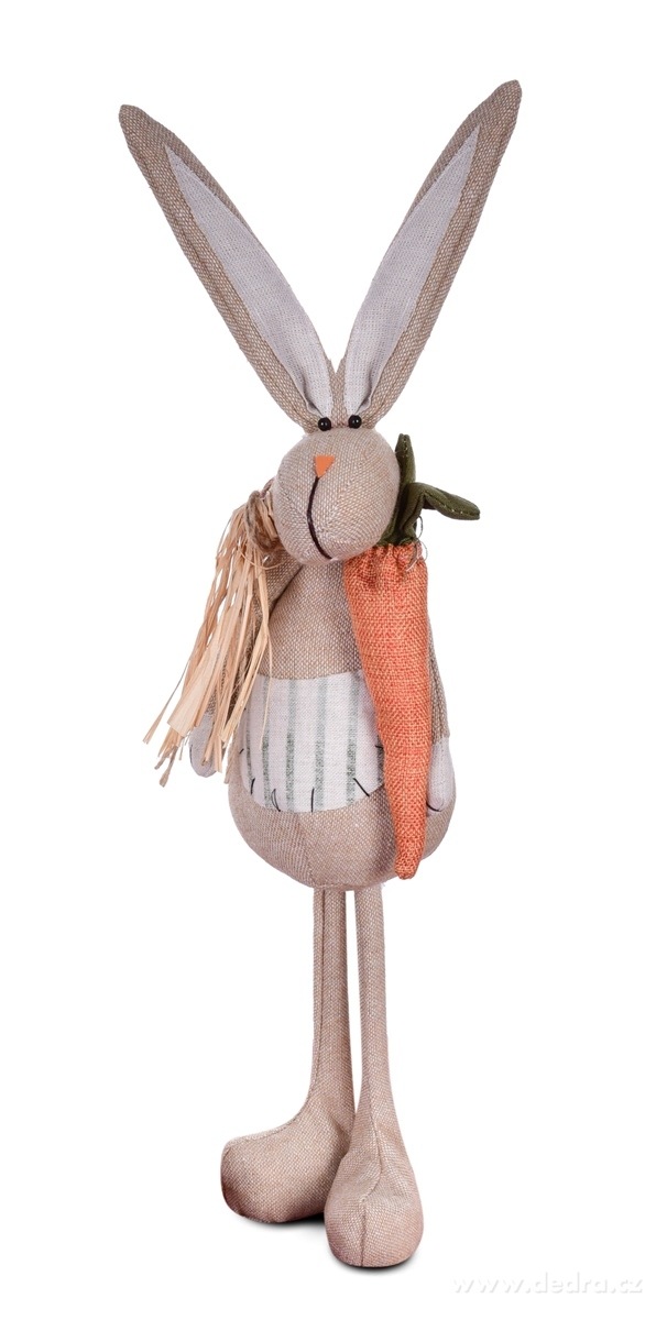 48 cm zajíc z přírodní tkaniny - juty., volně stojící dekorace | VŻprodej | Grand Móda