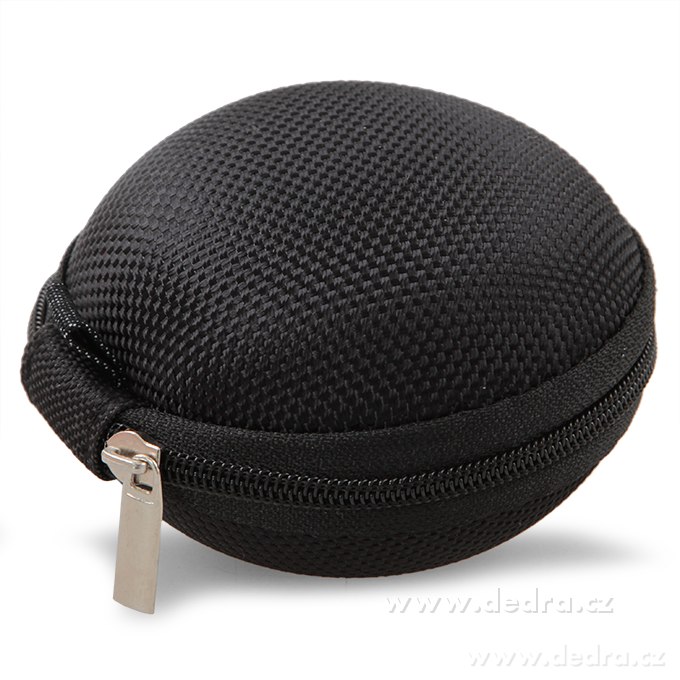 FC TRAVELLER, cestovní pouzdro na sluchátka & nabíječku, pevné skořepinové pouzdro Ø 8 cm, černé – náhled 2 | Grand Móda