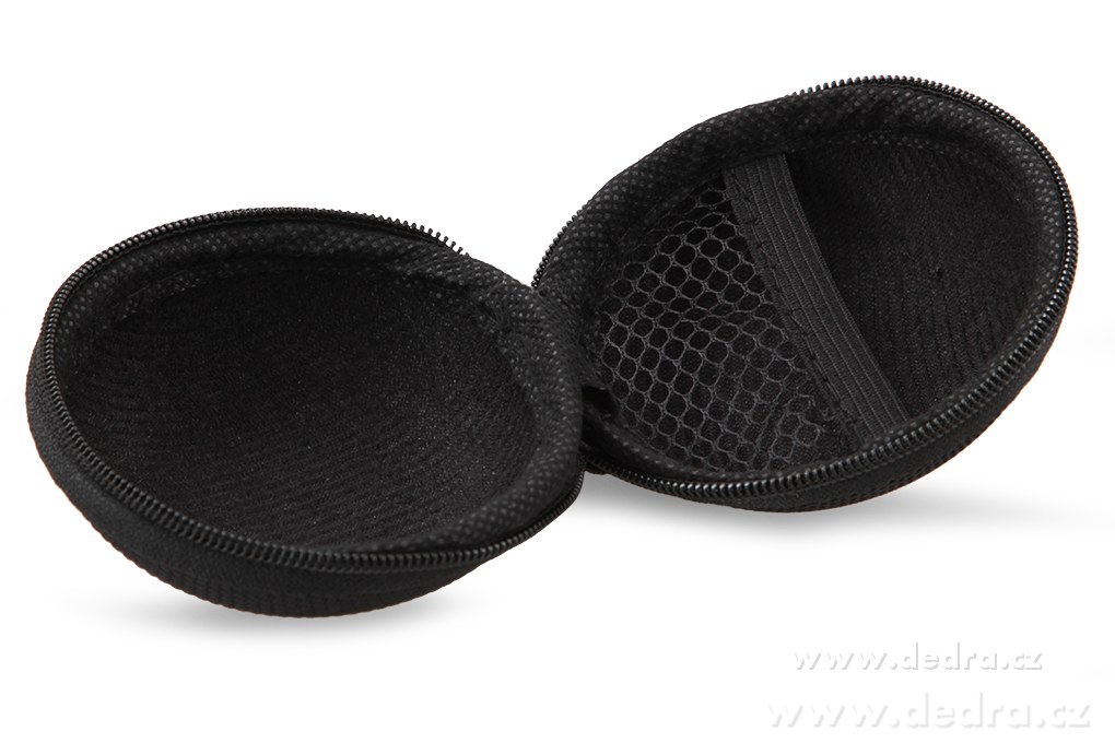 FC TRAVELLER, cestovní pouzdro na sluchátka & nabíječku, pevné skořepinové pouzdro Ø 8 cm, černé – náhled 4 | Grand Móda