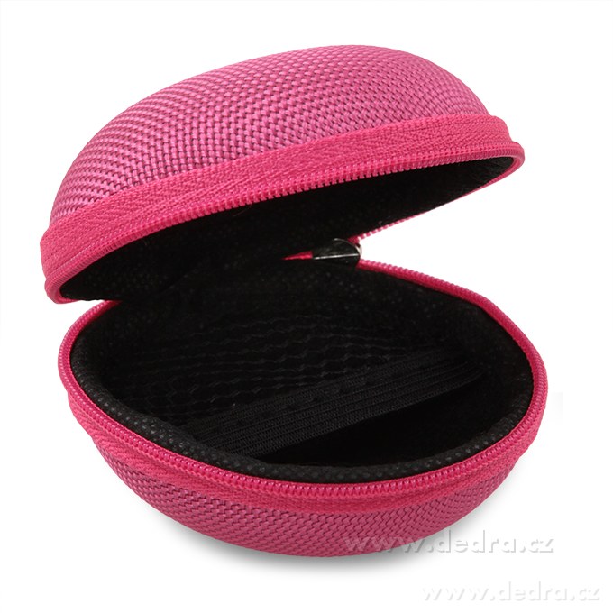 FC TRAVELLER, cestovní pouzdro na sluchátka & nabíječku, pevné skořepinové pouzdro Ø 8 cm, fuchsiové | Organizéry a pouzdra | Grand Móda