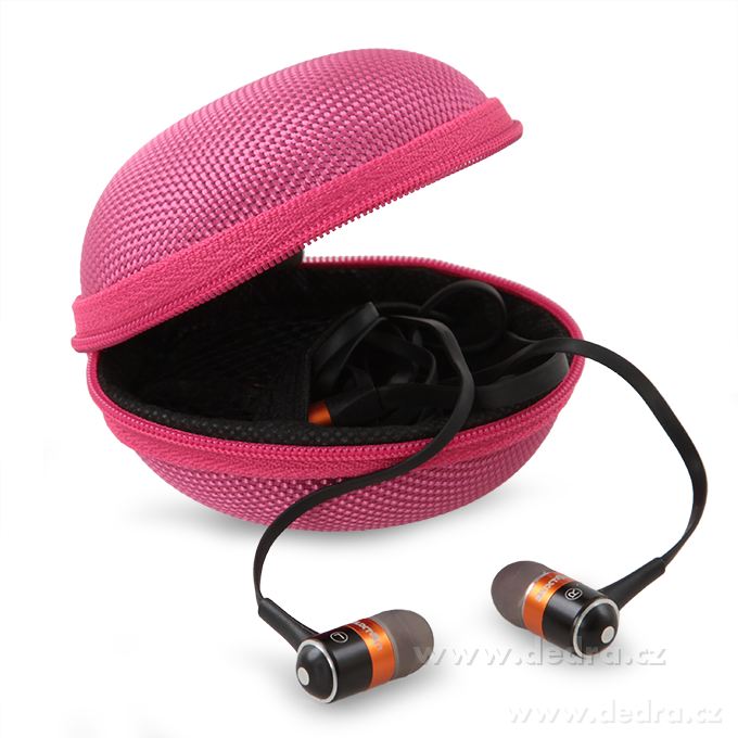 FC TRAVELLER, cestovní pouzdro na sluchátka & nabíječku, pevné skořepinové pouzdro Ø 8 cm, fuchsiové – náhled 3 | Grand Móda