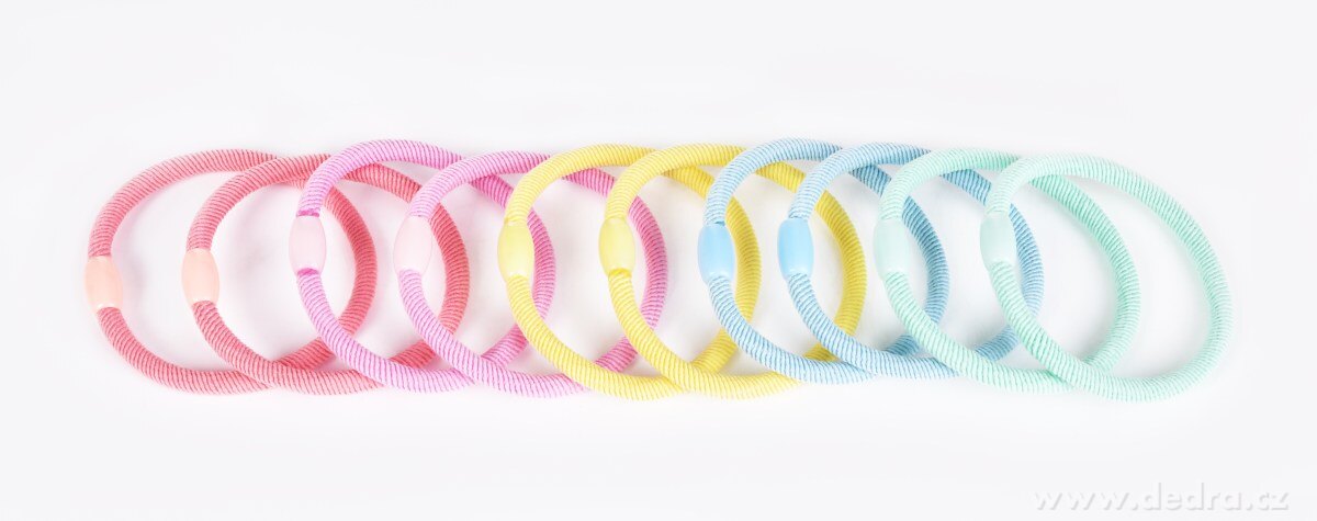 BEAUTY, 10 ks gumičky do vlasů, mix pastelových barev – náhled 6 | Grand Móda