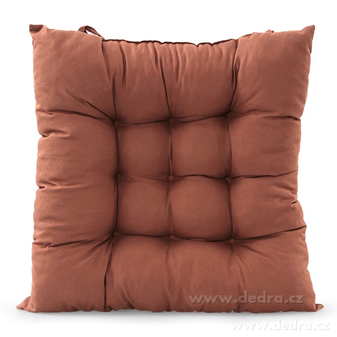 COMFORT, prošívaný sedák na židle & křesla, měkký sedák s vázáním, hnědý, 35 × 35 cm – náhled 2 | Grand Móda
