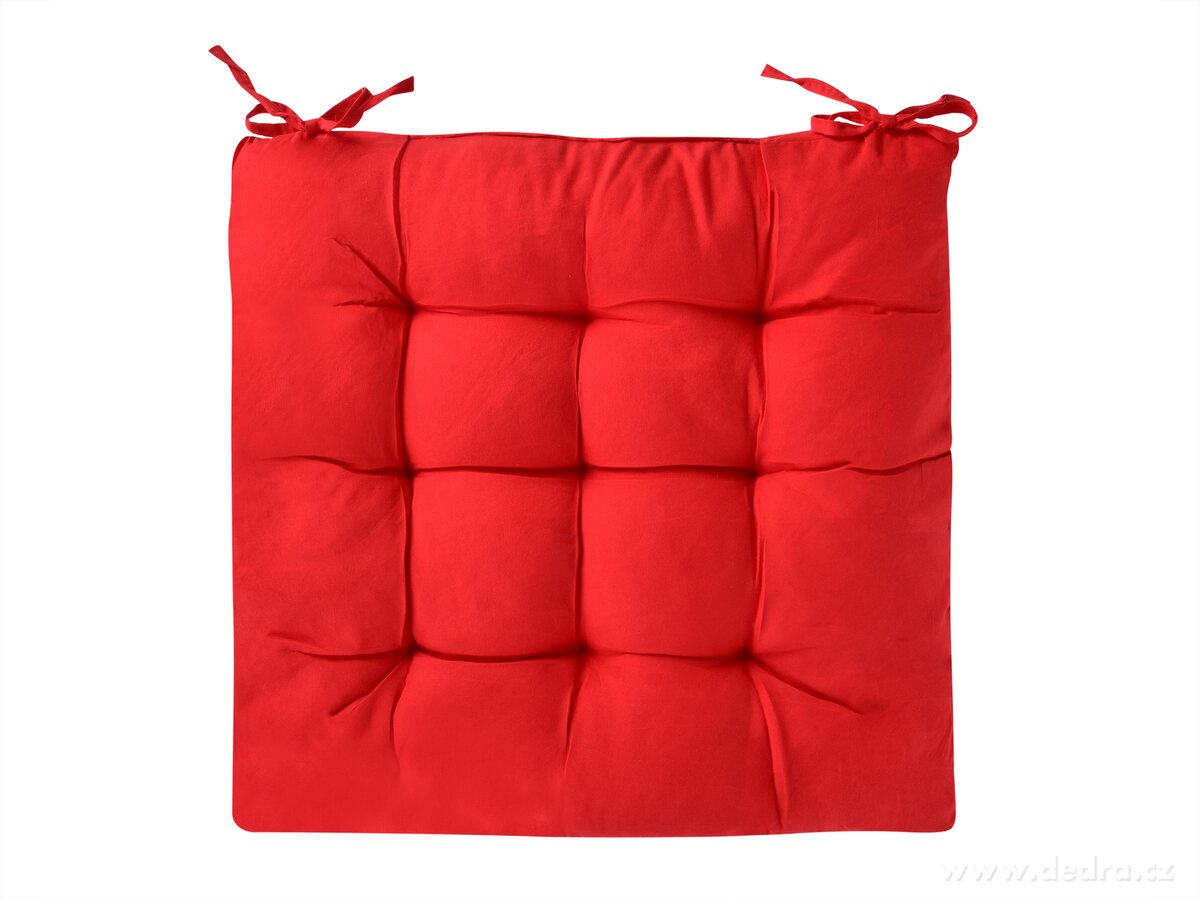 COMFORT, prošívaný sedák na židle & křesla, měkký sedák s vázáním, červený, 35 × 35 cm – náhled 2 | Grand Móda