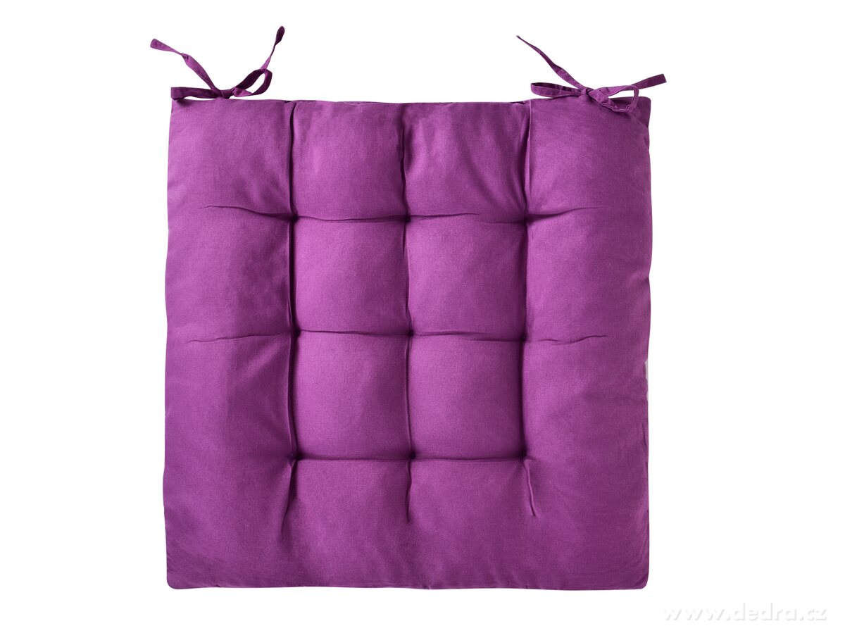 COMFORT, prošívaný sedák na židle & křesla, měkký sedák s vázáním, fialový, 35 × 35 cm – náhled 2 | Grand Móda
