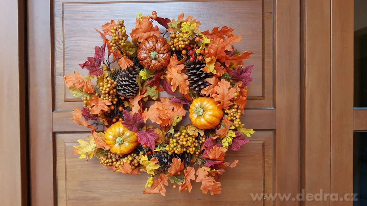 50 cm velký věnec v hřejivých podzimních barvách – náhled 3 | Grand Móda