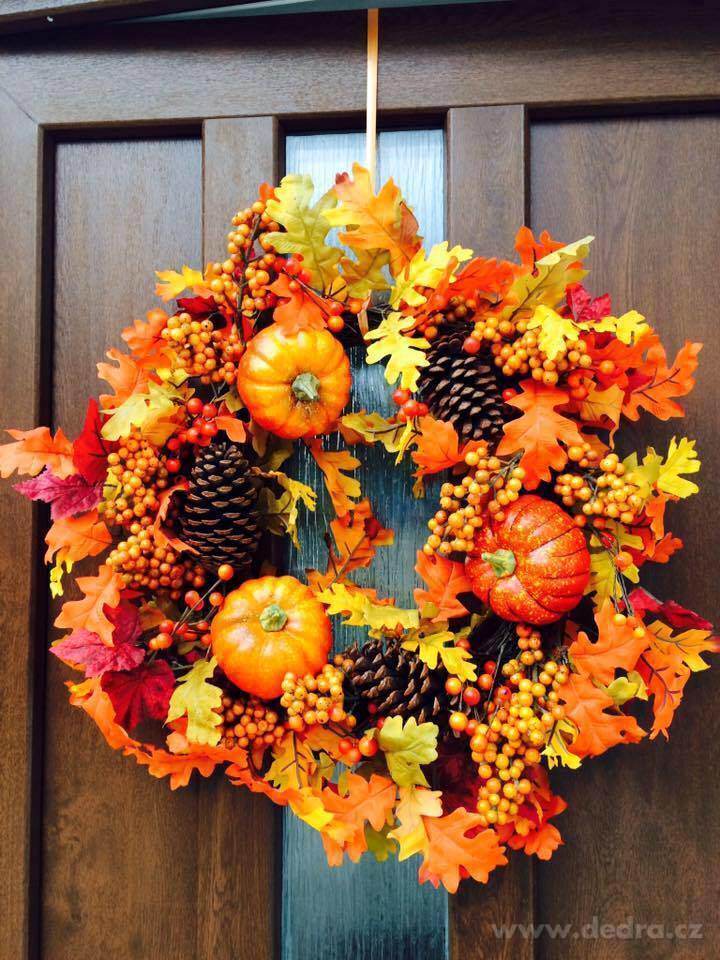 50 cm velký věnec v hřejivých podzimních barvách – náhled 5 | Grand Móda
