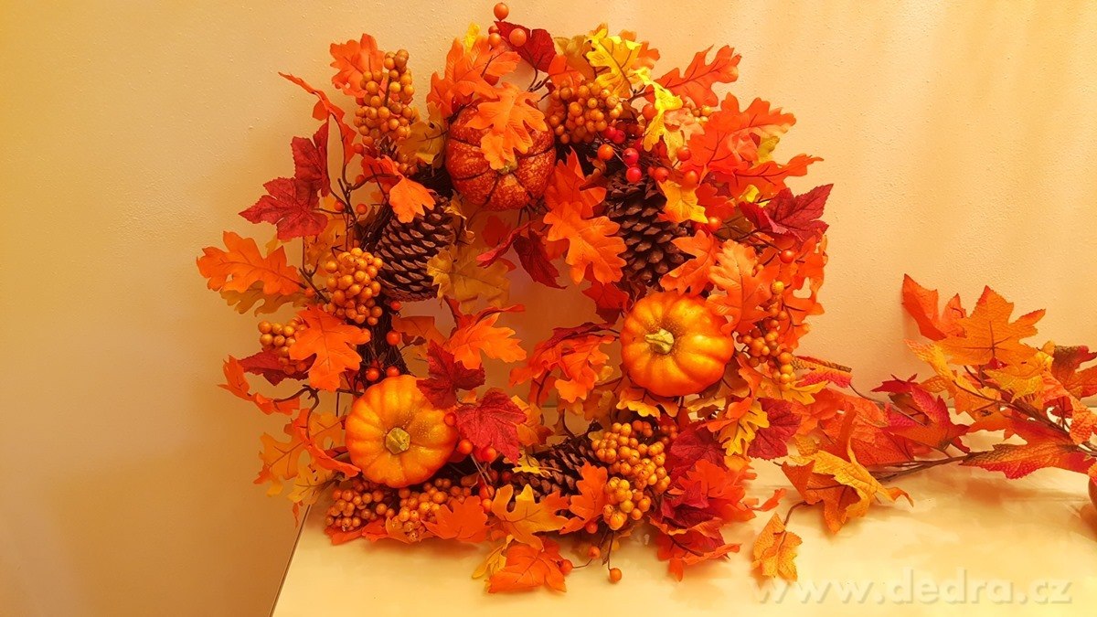 50 cm velký věnec v hřejivých podzimních barvách – náhled 6 | Grand Móda