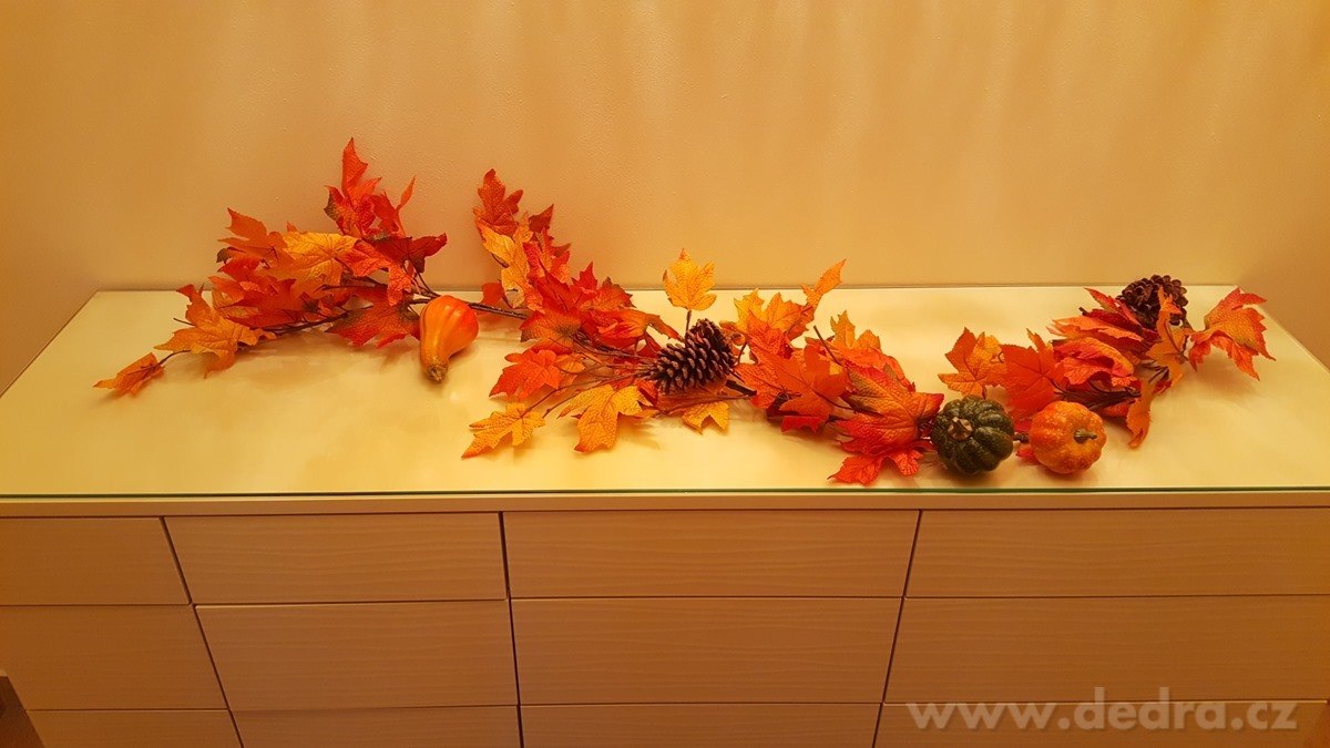 160 cm GIRLANDA, podzimní dekorace na okna, dveře i stěny – náhled 4 | Grand Móda