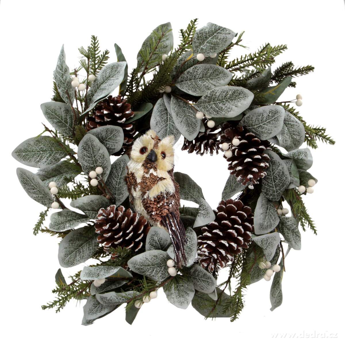 50 cm velký věnec na dveře, se slámovou sovou a opulentní přízdobou | Ateliérové kvďtiny a spol. | Grand Móda