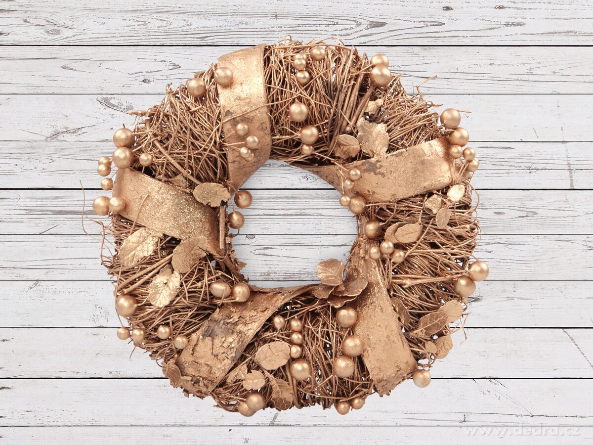 23 cm zlatý proutěný věnec – náhled 4 | Grand Móda