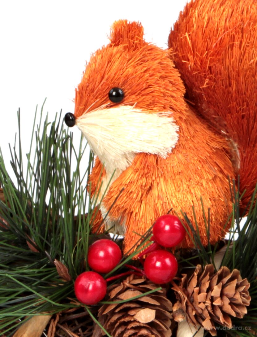 30 cm dekorativní věnec, proutěný s veverkou – náhled 2 | Grand Móda