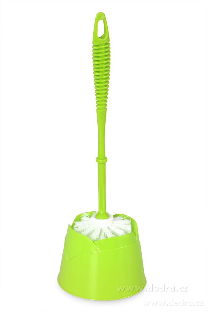 PRAKTIK, Volně stojící WC štětka s nádobou, odolný plast, zelená, 38 cm | WC ítďtky | Grand Móda