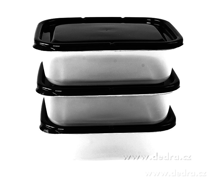 3 ks BOX 650 ml, černý | Skladování potravin ­čŹ▒ | Grand Móda