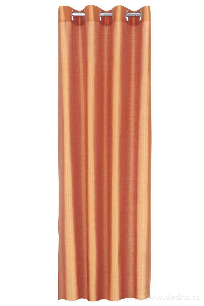 SILKY, závěs z neprůhledné tkaniny, umělé hedvábí, tmavě lososový | Závďsy na okna i sprchy ÔśÇ´ŞĆ | Grand Móda