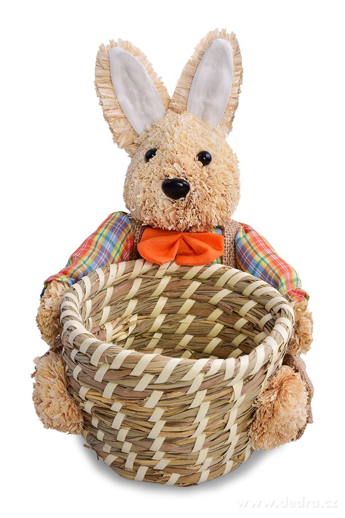26 cm ošatka s postavičkou zajíce, z přírodní slámy – náhled 2 | Grand Móda