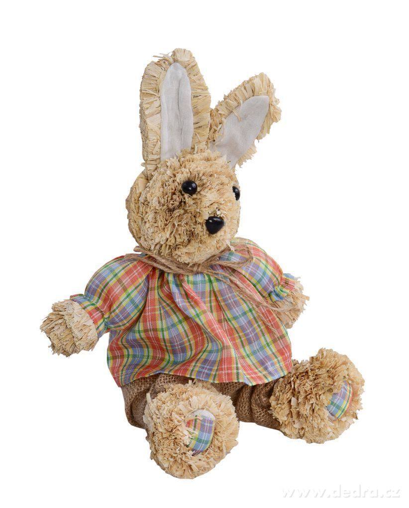24 cm zajíc z přírodní slámy, sedící dekorace – náhled 2 | Grand Móda