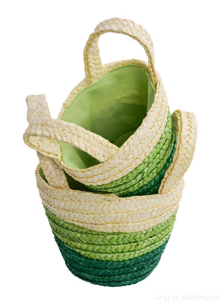 2ks slaměný košík/ošatka, s všitou látkou – náhled 2 | Grand Móda