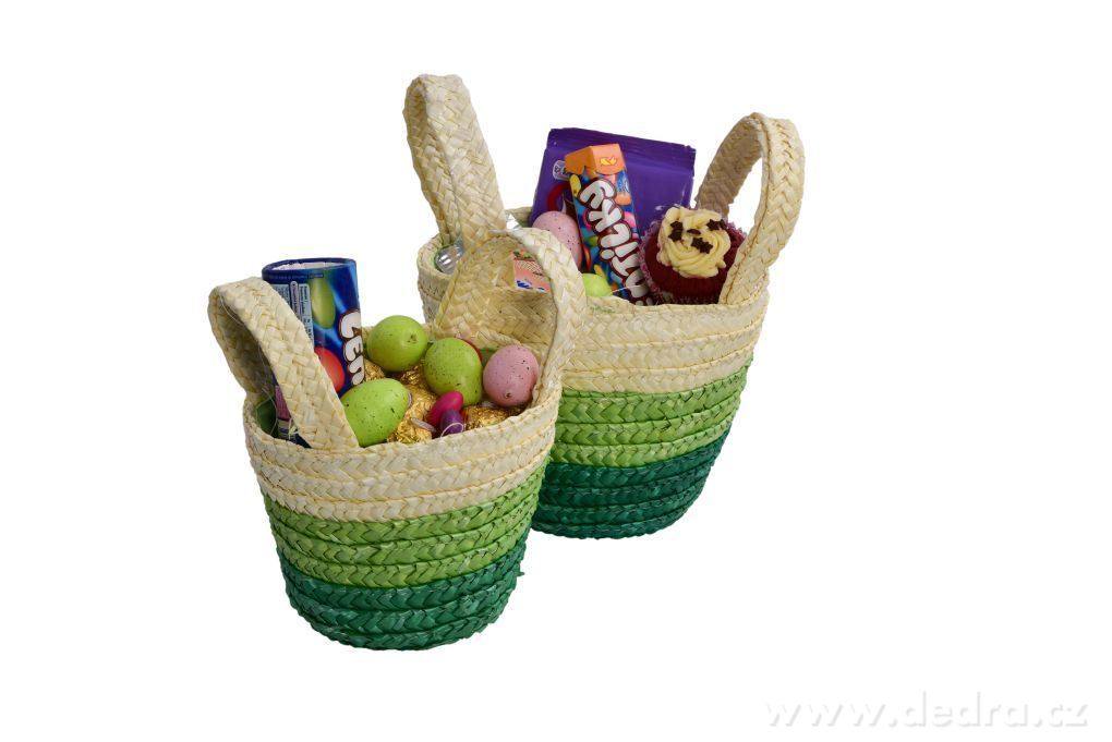 2ks slaměný košík/ošatka, s všitou látkou – náhled 3 | Grand Móda