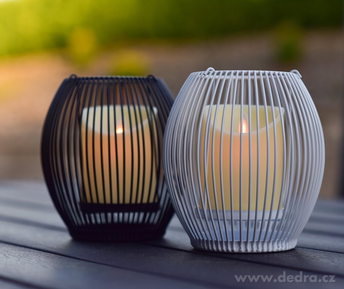 Kovový svícen na velké svíce, mřížkovaný – náhled 3 | Grand Móda