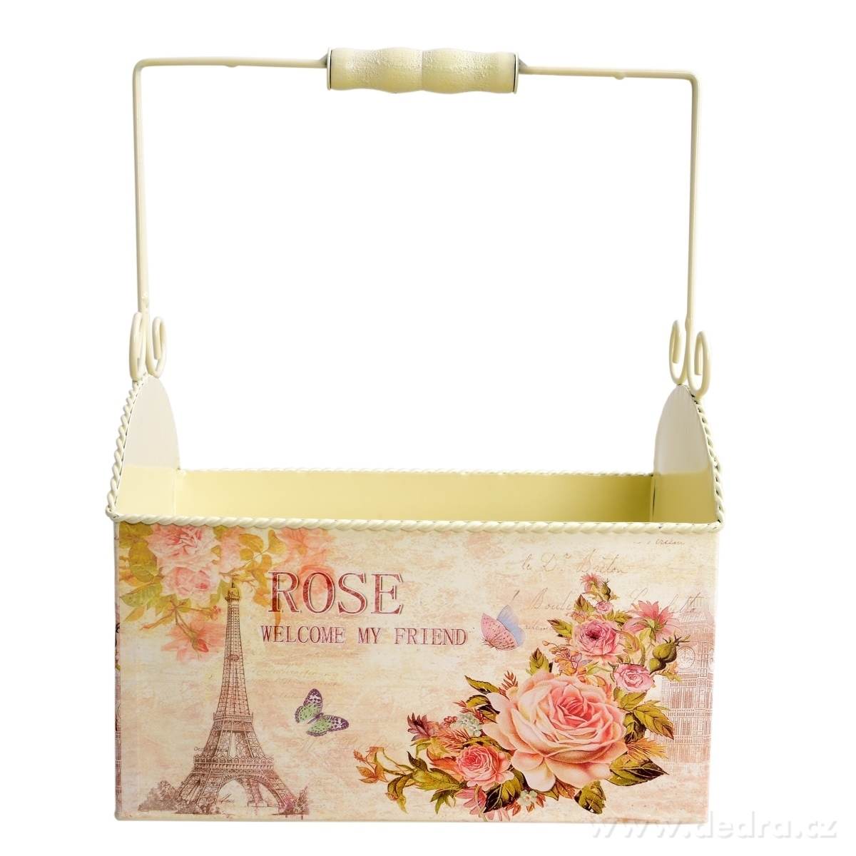 Dekorativní kovový box, ROSE