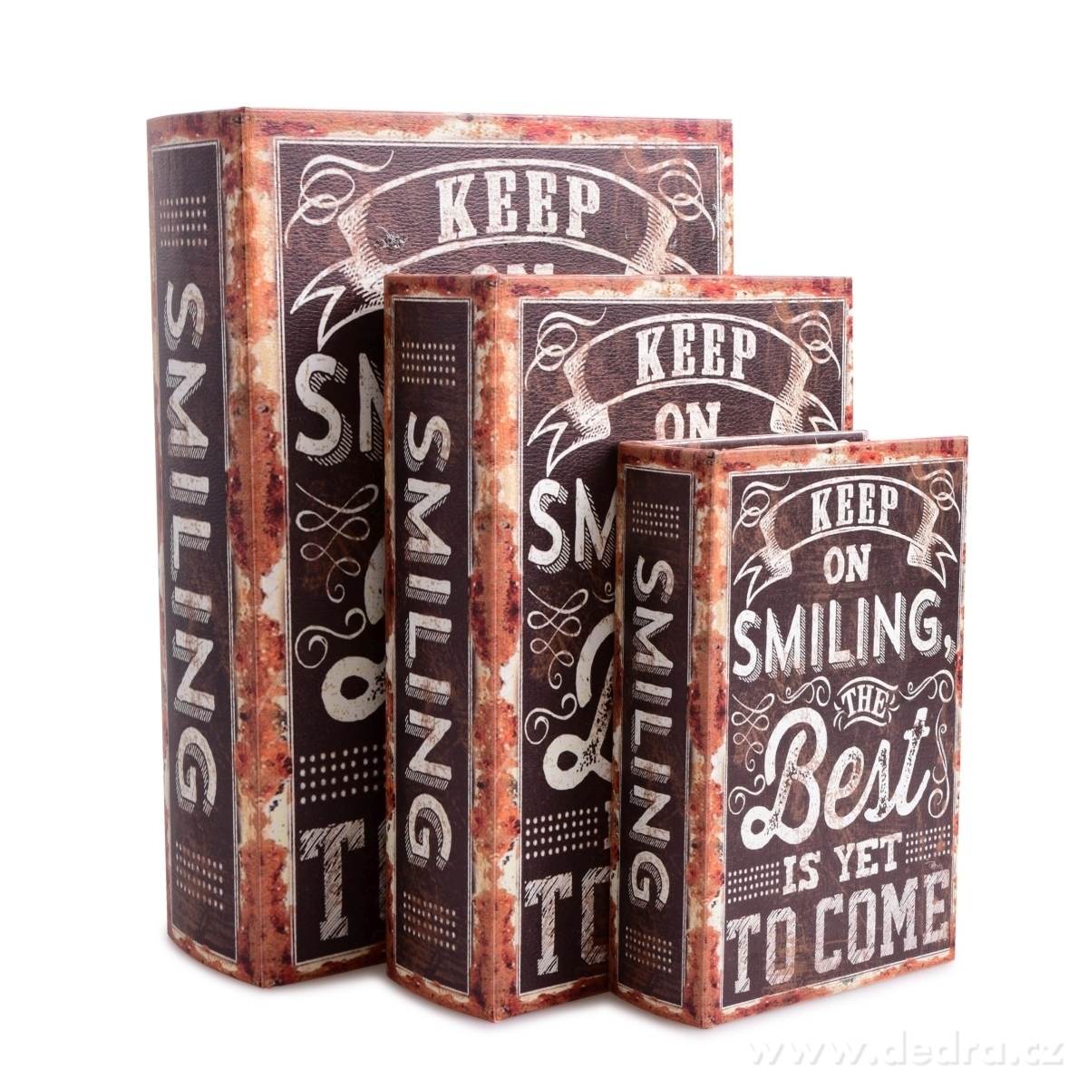 Dekorativní kniha/kazeta, SMILING, dřevěná – náhled 5 | Grand Móda
