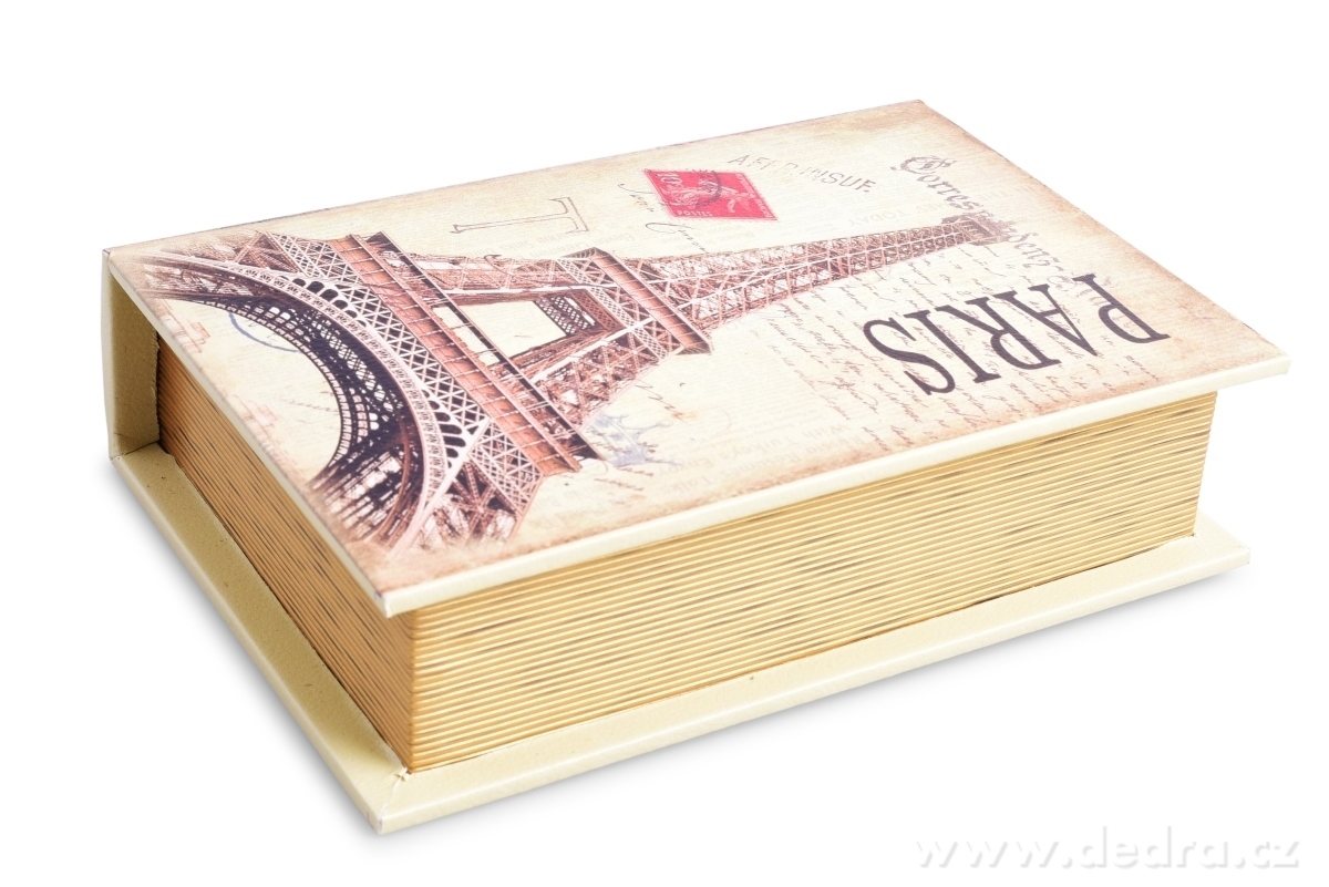 Dekorativní kniha/kazeta, PARIS, dřevěná – náhled 2 | Grand Móda