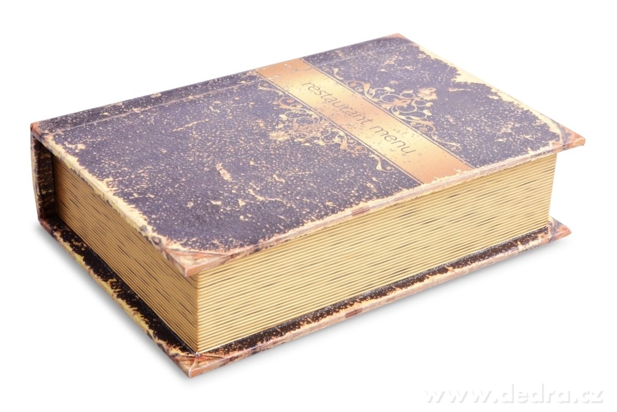 Dekorativní kniha/kazeta, RESTAURANT MENU, dřevěná – náhled 2 | Grand Móda