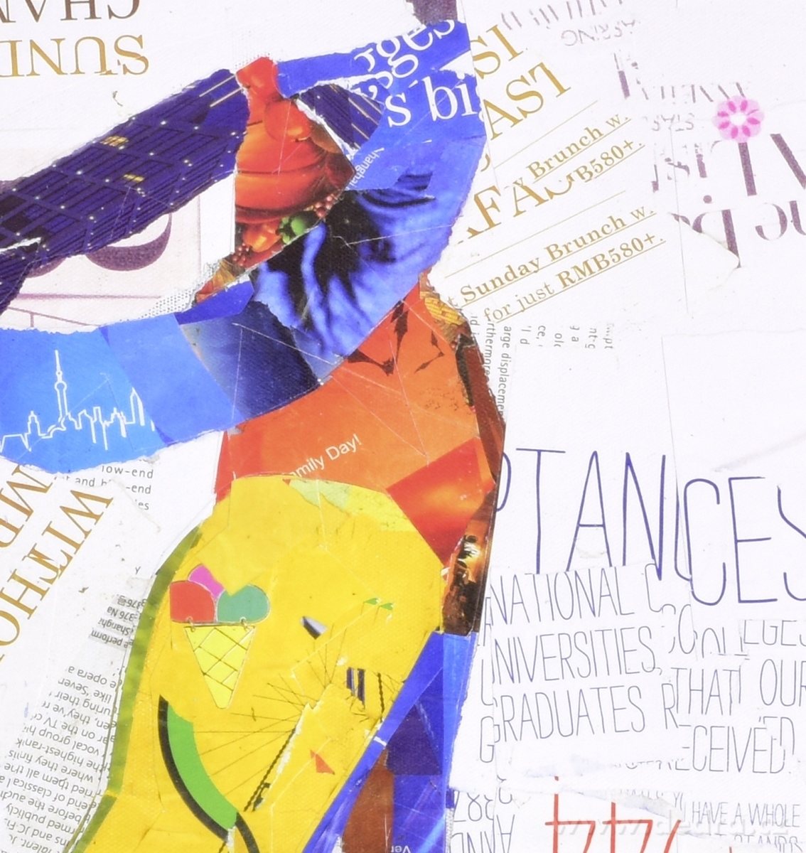 Kolážový obraz HIGH HEELS, modrý střevíc – náhled 2 | Grand Móda