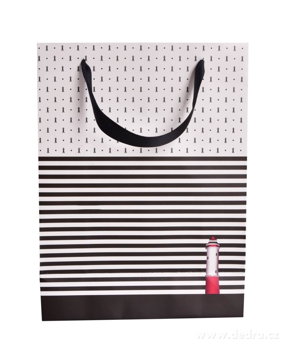 Dárková taška s černými pruhy a majákem – náhled 2 | Grand Móda