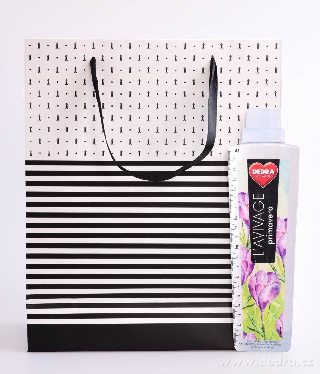 Dárková taška, černé pruhy/ maják – náhled 3 | Grand Móda