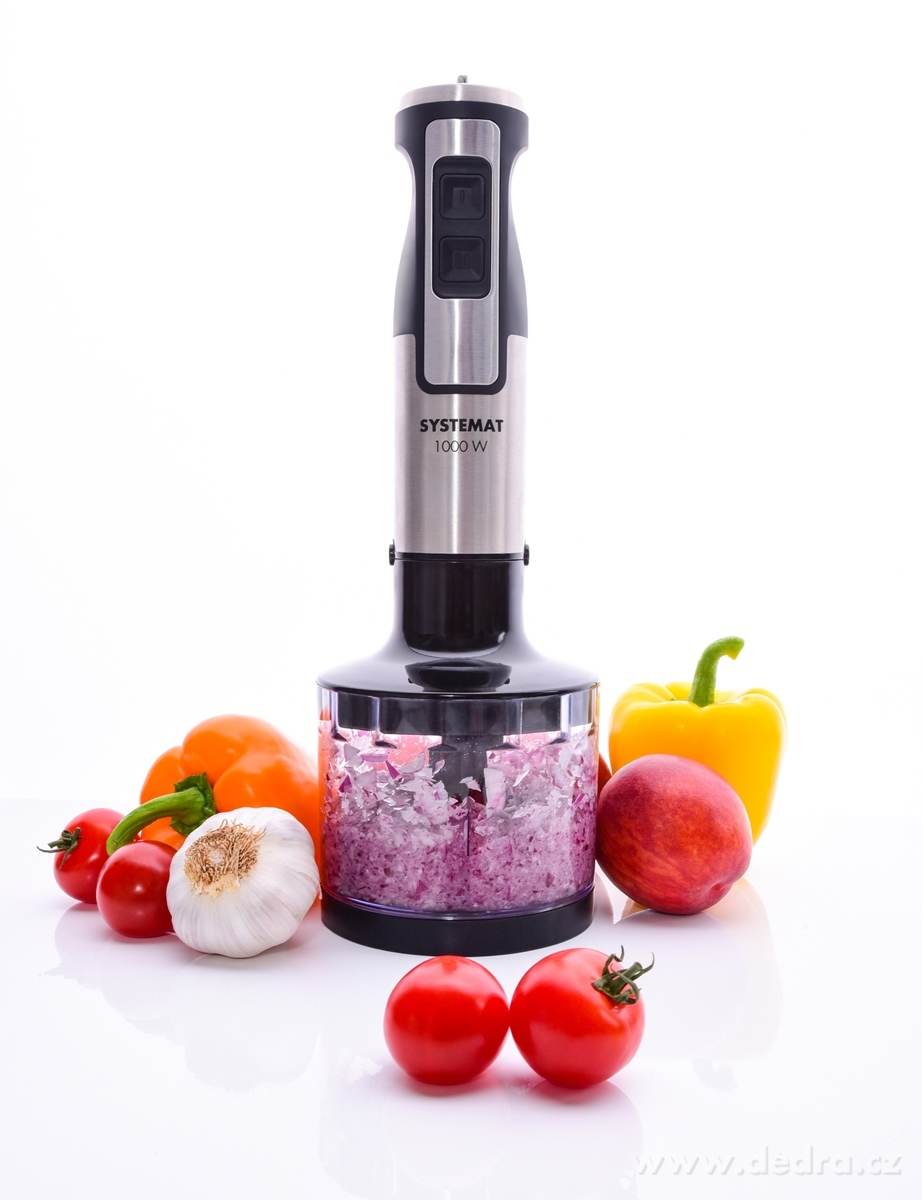 POWER BLENDER 4v1, Tyčový mixér 1000 W + sekáček, šlehač & hnětač, tichý motor & turbo výkon – náhled 3 | Grand Móda