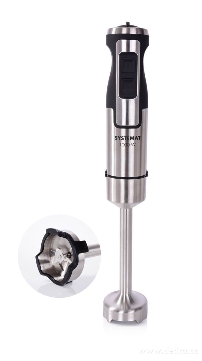 POWER BLENDER 4v1, Tyčový mixér 1000 W + sekáček, šlehač & hnětač, tichý motor & turbo výkon – náhled 5 | Grand Móda