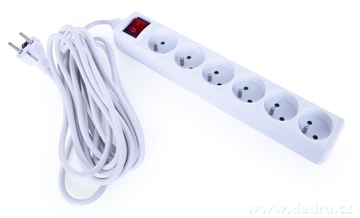 Prodlužovačka 3 m, 6 zásuvek s vypínačem a dětskou clonou – náhled 3 | Grand Móda