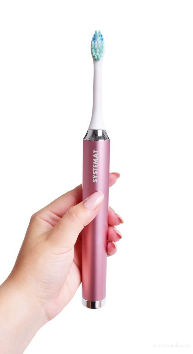 Sonický extra jemný kartáček na zuby, celokovový, metalic pink – náhled 6 | Grand Móda