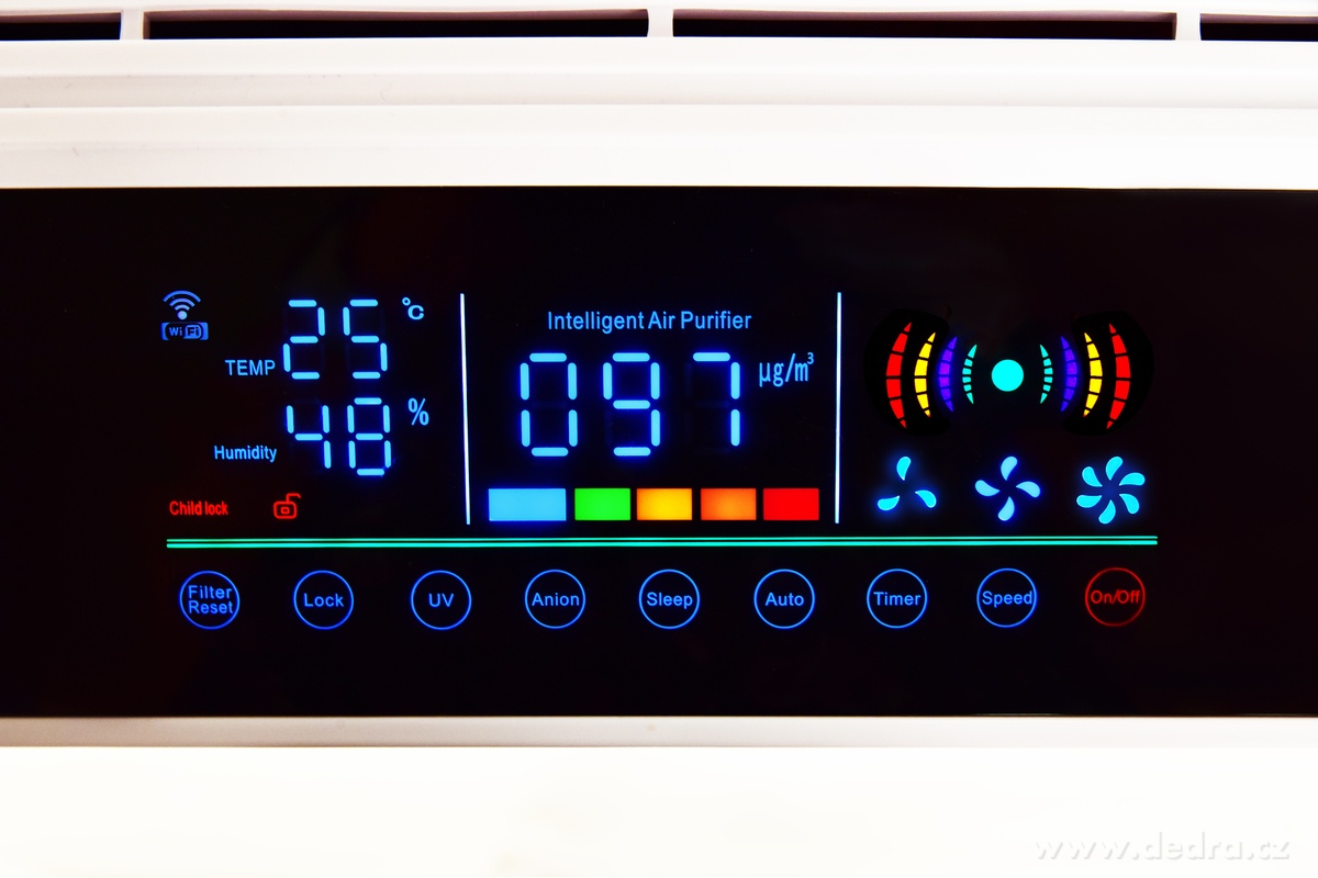 ABSOLUTIONAIR 7v1, Inteligentní čistička vzduchu s HEPA H13, ionizérem a UV sterilizátorem – náhled 5 | Grand Móda