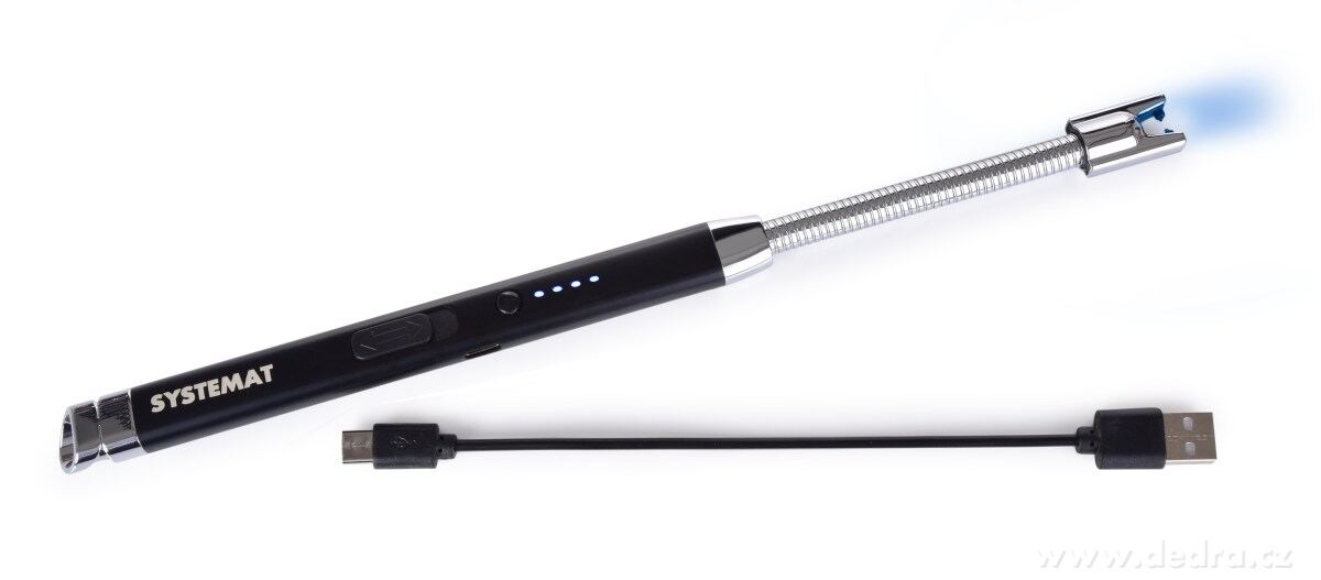 PLASMO, Dobíjecí USB plazmový zapalovač s LED indikátorem & flexibilním krkem, černý | Do kuchynď | Grand Móda