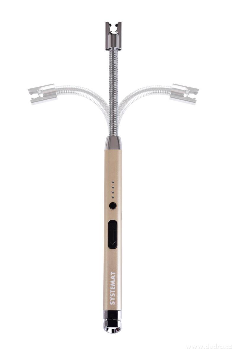 PLASMO, Dobíjecí USB plazmový zapalovač s LED indikátorem & flexibilním krkem, platinový – náhled 5 | Grand Móda