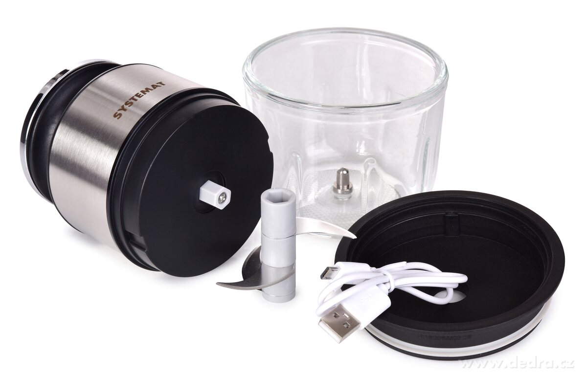 MINISEKÁTOR, USB bezdrátový sekáček 300 ml, na bylinky, cibuli & česnek, dobíjecí mini mixér – náhled 3 | Grand Móda