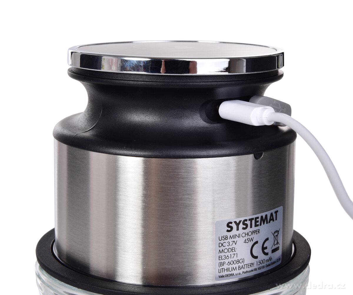 MINISEKÁTOR, USB bezdrátový sekáček 300 ml, na bylinky, cibuli & česnek, dobíjecí mini mixér – náhled 4 | Grand Móda