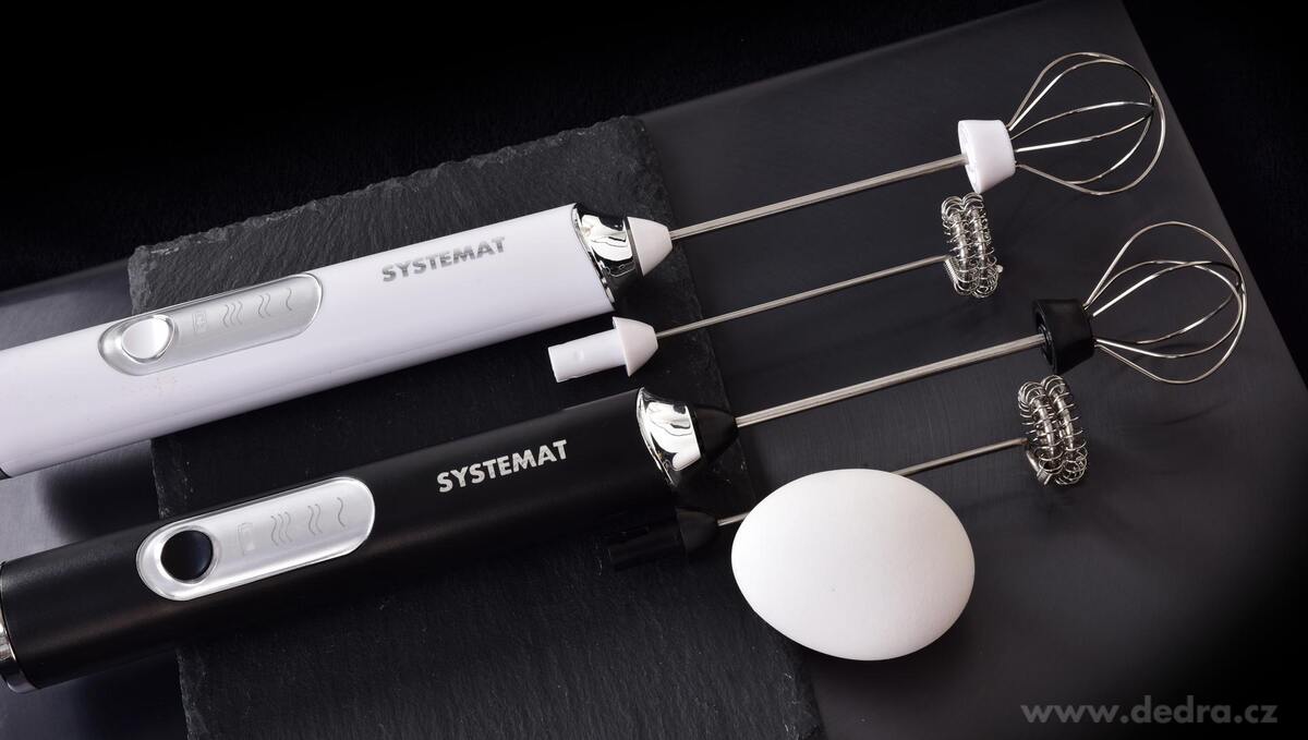 SYSTEMAT | USB nap─Ť┼łova─Ź ml├ęka a ┼íleha─Ź vajec 2v1 | 3 rychlosti & nab├şjec├ş mini ┼íleha─Ź - obr├ízek 6 | Va┼Öe─Źky a metly | Grand M├│da