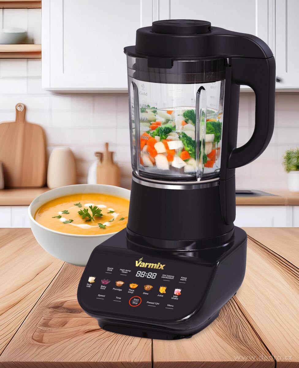 VARMIX GENIUS | multifunk─Źn├ş vysokorychlostn├ş mix├ęr s va┼Öen├şm & 11 programy | n├ídoba 1,75 L | 32 000 ot./min - hlavn├ş obr├ízek | Do kuchyn─Ť | Grand M├│da