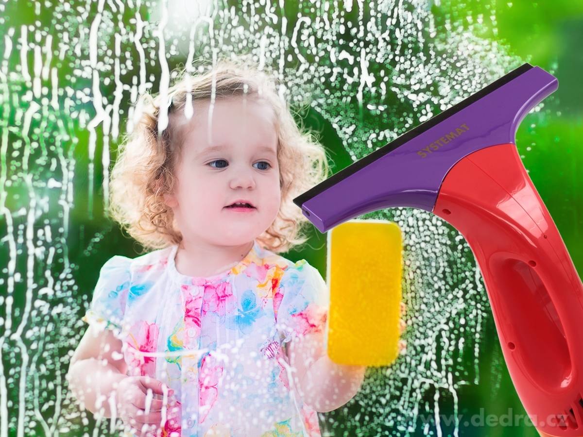 Čistič oken + 2 odsávací stěrky ZDARMA, dobíjecí, VACDOM WINDOW, SYSTEMAT, červený – náhled 3 | Grand Móda