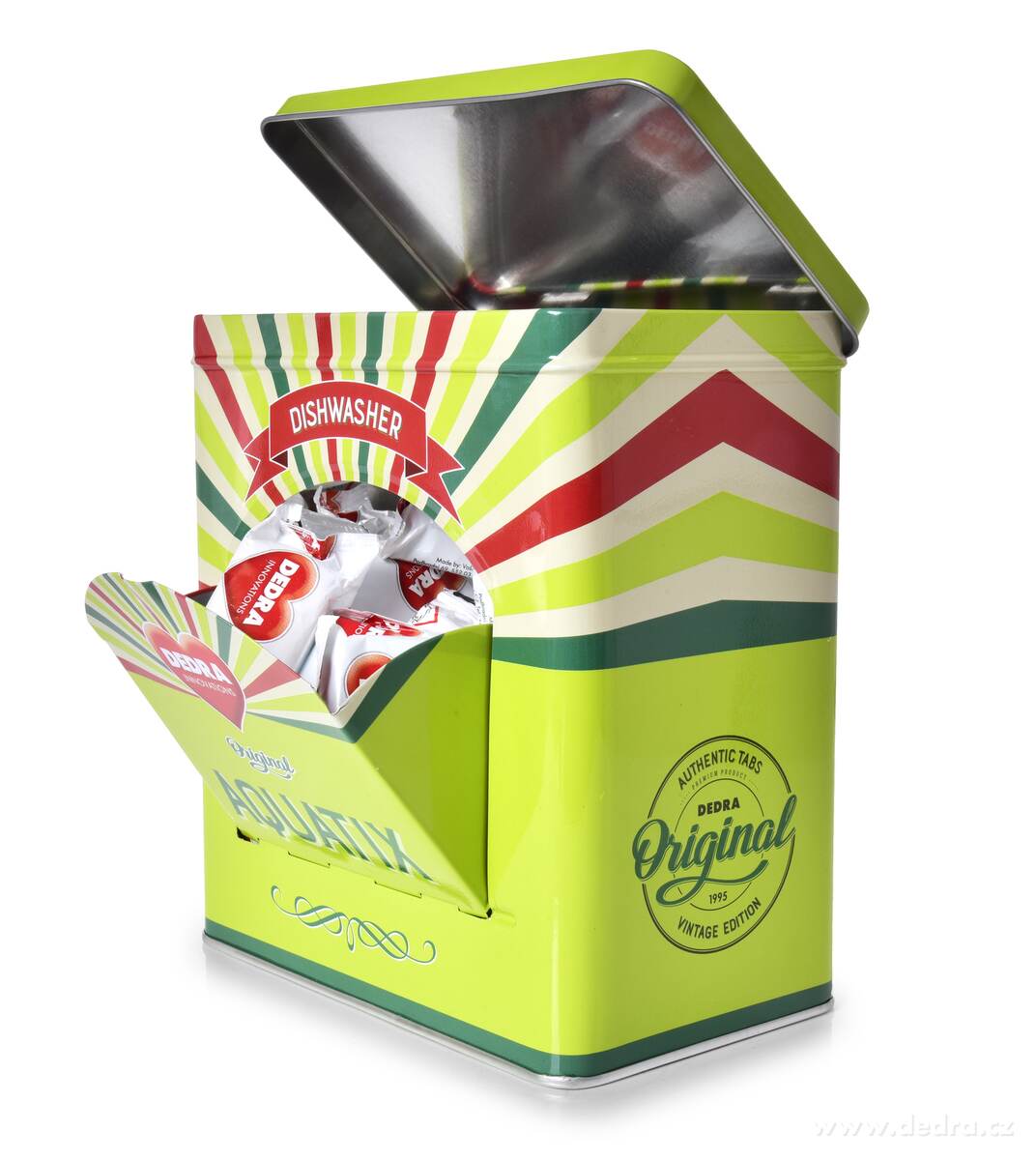 Tablety do myčky AQUATIX® + kovová zelená RETRO dóza ZDARMA – náhled 3 | Grand Móda