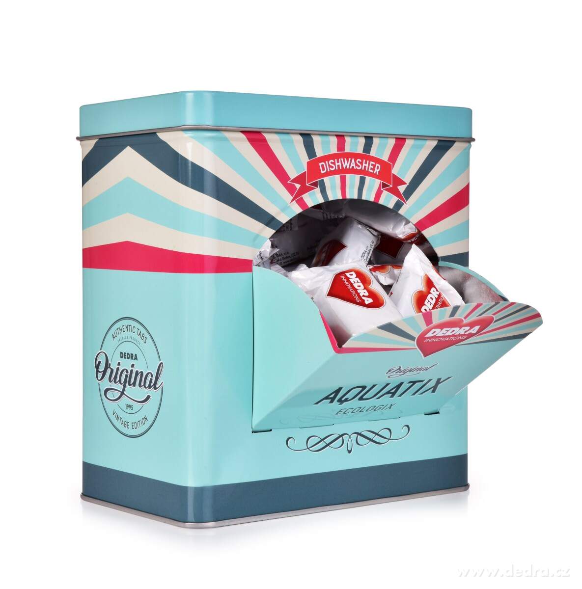 Tablety do myčky, 60 ks AQUATIX® + kovová tyrkysová RETRO dóza ZDARMA
