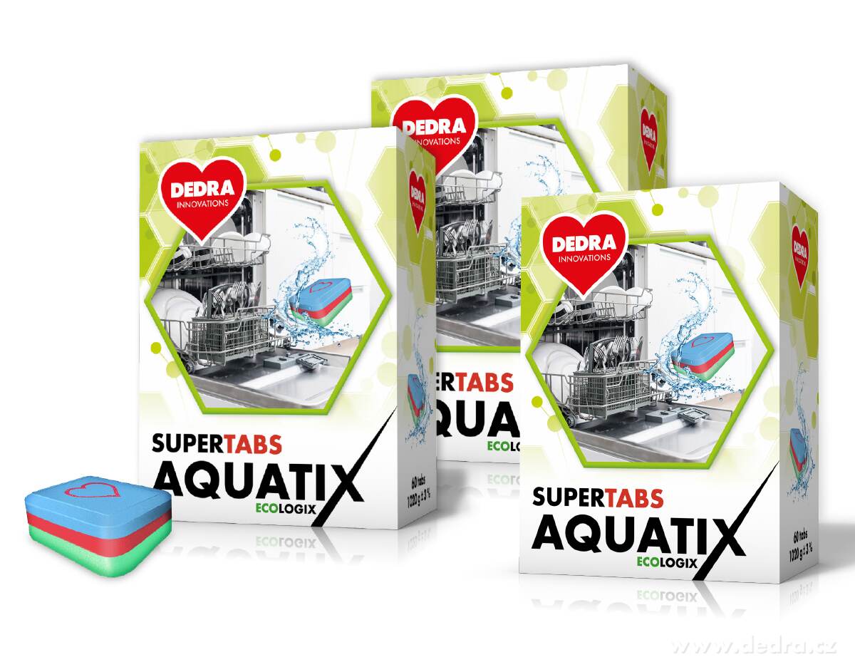 3× AQUATIX, multifunkční tablety do myčky, 180 mytí